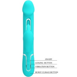 vibrateur dejon rabbit 3 en 1 multifonction vert aqua