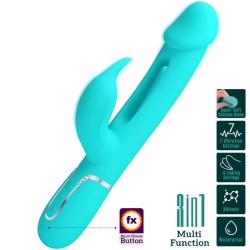 vibrateur dejon rabbit 3 en 1 multifonction vert aqua