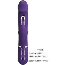 vibrateur multifonction 3 en 1 kampas rabbit avec langue violet