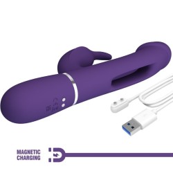 vibrateur multifonction 3 en 1 kampas rabbit avec langue violet