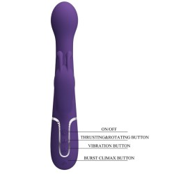dejon vibrateur rabbit 3 en 1 multifonction violet
