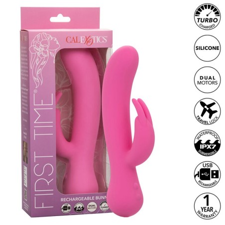 first time vibrateur lapin rechargeable rose