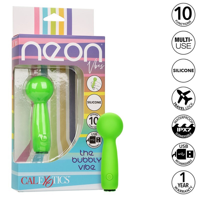 neon vibes le bubbly vibe mini masseur 10 vibrations vert neon vibes le bubbly vibe mini masseur 10 vibrations vert