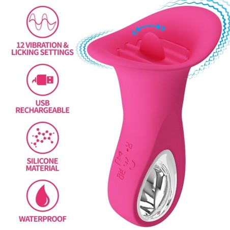 clyde vibrateur oral langue vibrante 12 vibrations rose