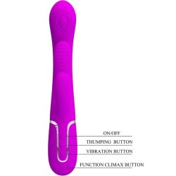 shania triple rabbit vibrateur multifonction rose