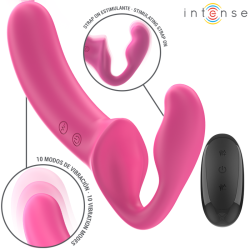 amy double vibrateur 20 cm rose télécommande