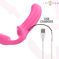 amy double vibrateur 20 cm rose télécommande