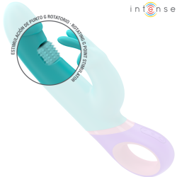 monica vibrateur rabbit avec stimulateur de point g rotatif bleu