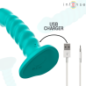 buffy vibrateur taille s design spirale 10 vibrations télécommande bleue