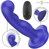 shorty vibrateur avec ventouse télécommande bleue