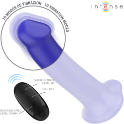 victoria vibrateur avec ventouse 10 vibrations bleu foncé télécommande