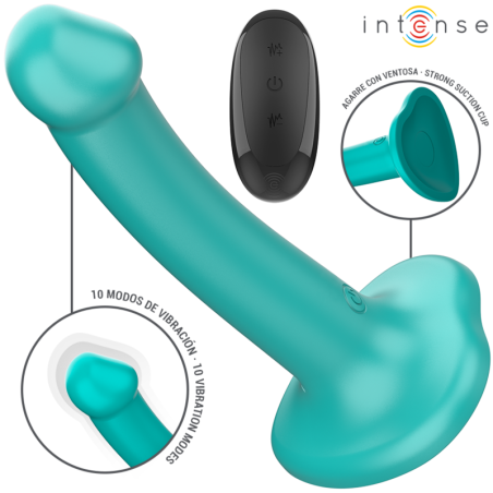 katie vibrateur avec ventouse 10 vibrations télécommande bleue