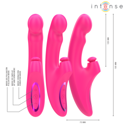 emi vibrateur 13,5 cm multifonction 3 en 1 10 vibrations rose