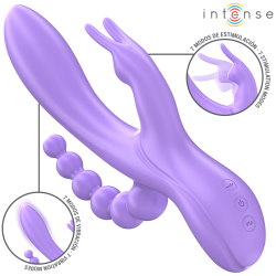 miko triple vibrateur lapin & stimulateur & anal 7 vibrations violet