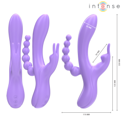 miko triple vibrateur lapin & stimulateur & anal 7 vibrations violet