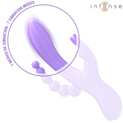 miko triple vibrateur lapin & stimulateur & anal 7 vibrations violet