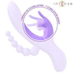 miko triple vibrateur lapin & stimulateur & anal 7 vibrations violet
