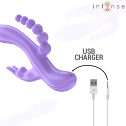 miko triple vibrateur lapin & stimulateur & anal 7 vibrations violet