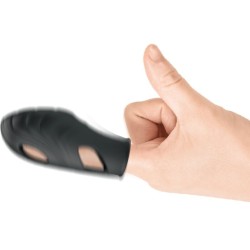 vibrateur de doigt en silicone lich noir