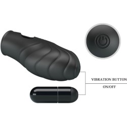 vibrateur de doigt en silicone lich noir