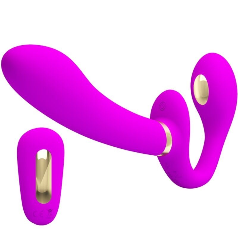thunderbird double vibrateur strap-on avec télécommande violet thunderbird double vibrateur strap-on avec télécommande violet