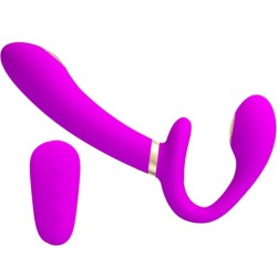 thunderbird double vibrateur strap-on avec télécommande violet