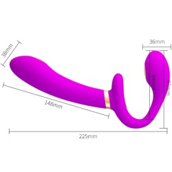 thunderbird double vibrateur strap-on avec télécommande violet