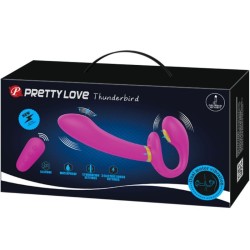 thunderbird double vibrateur strap-on avec télécommande violet