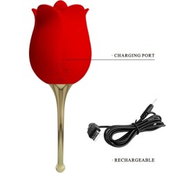 rose lover stimulateur de clitoris rose 12 vibrations rouge