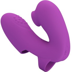 vibrateur de doigts athena avec stimulateur de clitoris violet