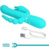 cammy 4 en 1 vibrateur multifonction tripple rabbit bleu