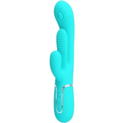 shania triple rabbit vibrateur multifonction 3 en 1 bleu