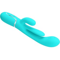 shania triple rabbit vibrateur multifonction 3 en 1 bleu