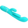 shania triple rabbit vibrateur multifonction 3 en 1 bleu