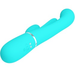 shania triple rabbit vibrateur multifonction 3 en 1 bleu