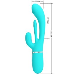 shania triple rabbit vibrateur multifonction 3 en 1 bleu
