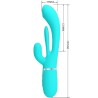 shania triple rabbit vibrateur multifonction 3 en 1 bleu