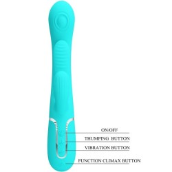 shania triple rabbit vibrateur multifonction 3 en 1 bleu