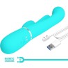 shania triple rabbit vibrateur multifonction 3 en 1 bleu