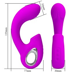 sibel vibrateur point g + stimulateur clitoris sibel 10 vibrations violet