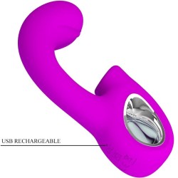 sibel vibrateur point g + stimulateur clitoris sibel 10 vibrations violet