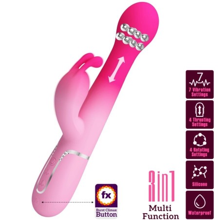 vibrateur lapin multifonction 3 en 1 dejon rose