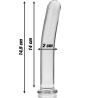 modèle 8 gode en verre borosilicate clair 14.5 cm -o- 2 cm