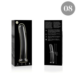 modèle 8 gode en verre borosilicate clair 14.5 cm -o- 2 cm