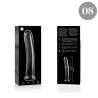 modèle 8 gode en verre borosilicate clair 14.5 cm -o- 2 cm