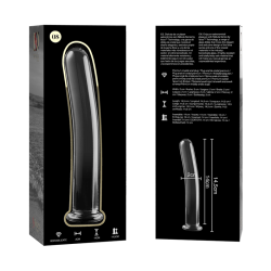 modèle 8 gode en verre borosilicate clair 14.5 cm -o- 2 cm