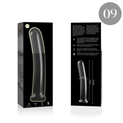 modèle 9 gode en verre borosilicate clair 15.5 cm -o- 2.5 cm