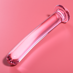 modèle 9 gode en verre borosilicate rose 15.5 cm -o- 2.5 cm