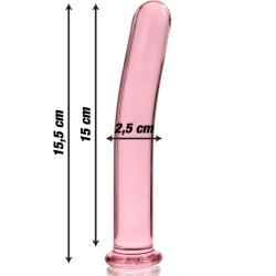 modèle 9 gode en verre borosilicate rose 15.5 cm -o- 2.5 cm