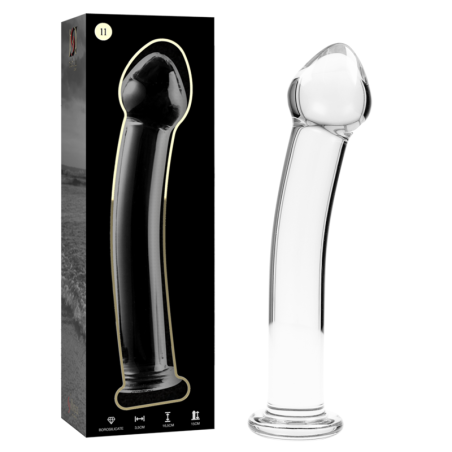 modèle 11 gode en verre borosilicate clair 16 cm -o- 3 cm